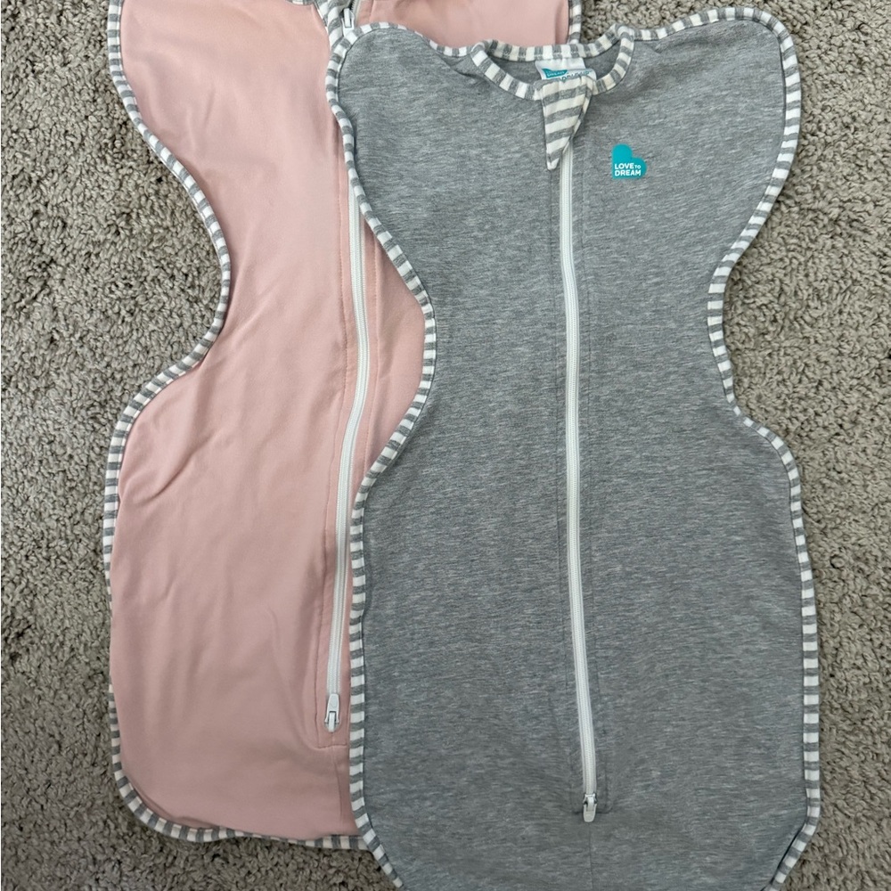Love to Dream Sleep Sacks - Soft Pink and Heather Gray
